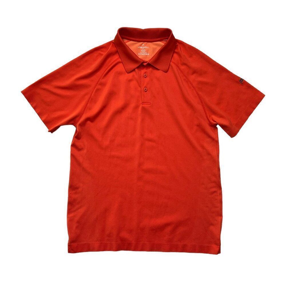 Fabletics Polo Men's Size Large‎ Orange The Training Day Athletic Fit Golf Shirt